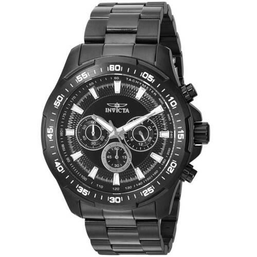 Invicta Men`s Watch Speedway Chronograph Black Stainless Steel Bracelet 22785