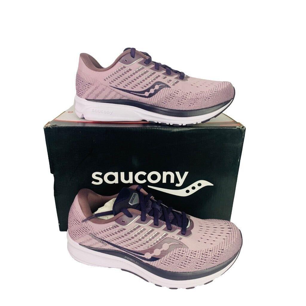 10M Saucony Women`s Ride 13 Purple Running Shoe Sneaker S10579-20 - Purple