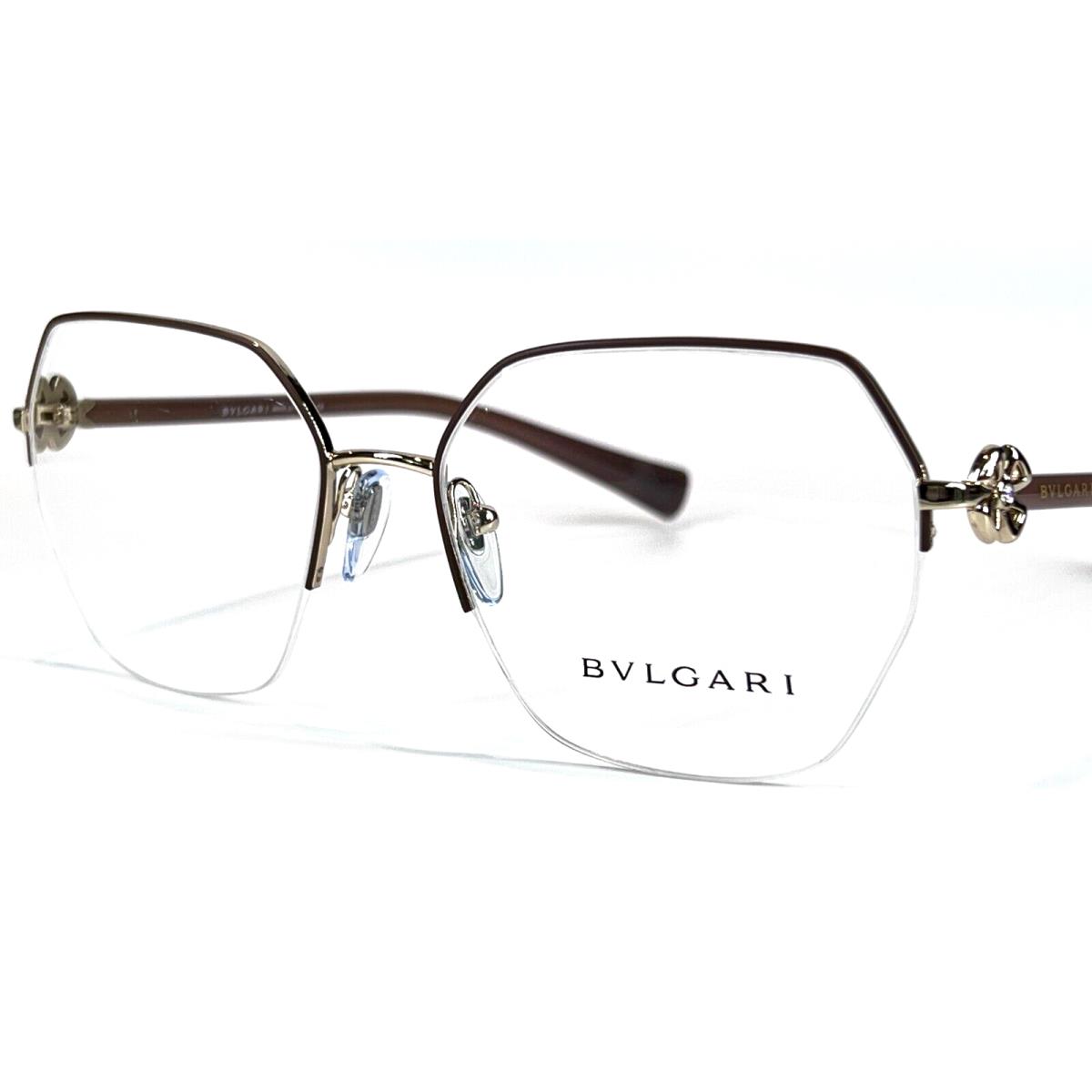 Bvlgari 2224-B Women`s Semi Rimless Eyeglass Frame 2036 Pale Gold/beige 56-17