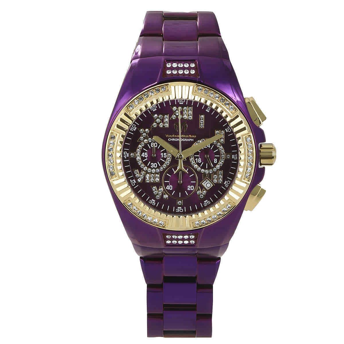 Technomarine Cruise Chronograph Quartz Crystal Purple Dial Men`s Watch TM-121235 - Dial: Purple, Band: Purple, Bezel: Purple