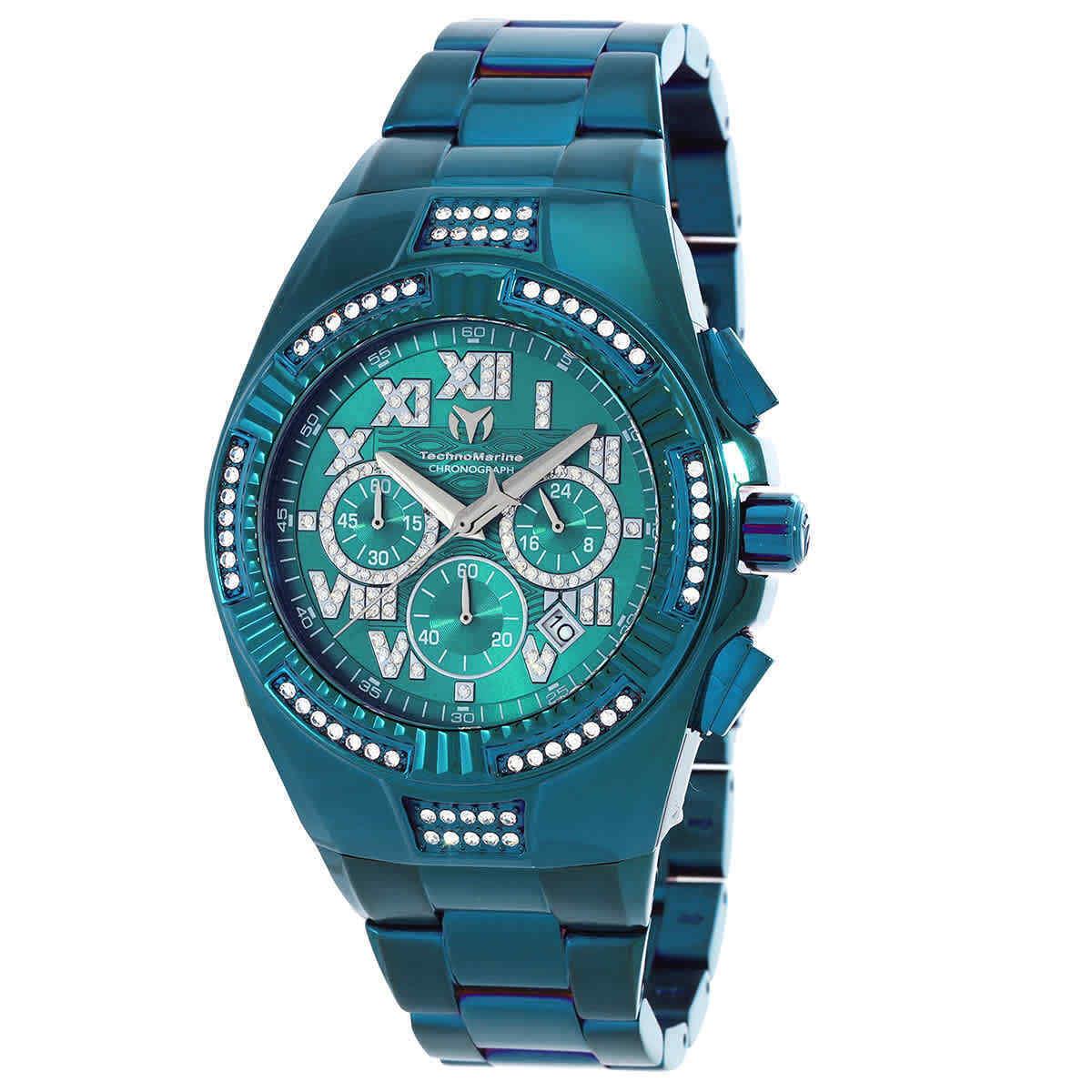 Technomarine Cruise Chronograph Quartz Crystal Green Dial Men`s Watch TM-121233