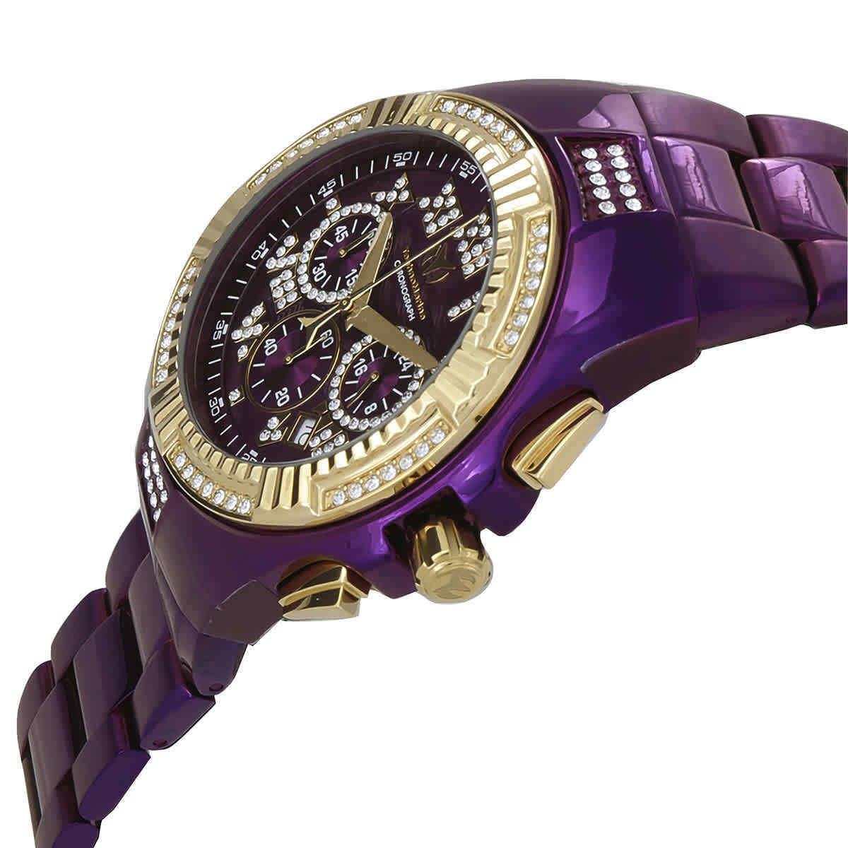 Technomarine Cruise Chronograph Quartz Crystal Purple Dial Men`s Watch TM-121235 - Dial: Purple, Band: Purple, Bezel: Purple