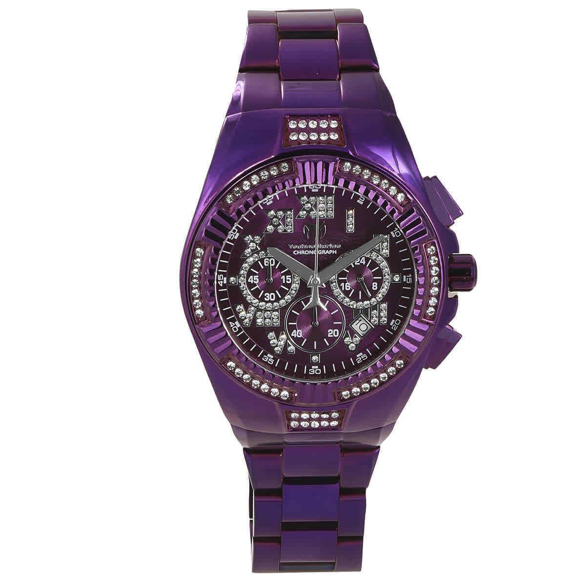 Technomarine Cruise Chronograph Quartz Crystal Purple Dial Men`s Watch TM-121231