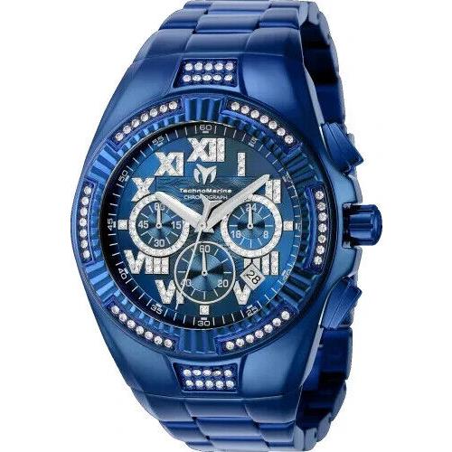 Technomarine Cruise Glitz Blue Dial Chronograph Crystal 44mm Watch TM-121234