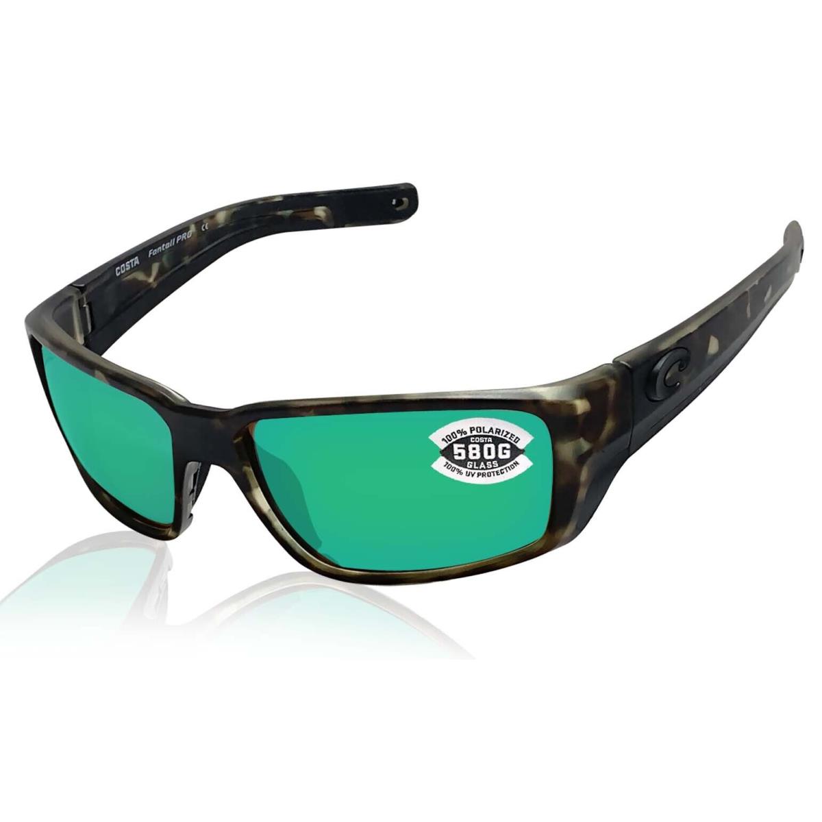 Costa Del Mar Sunglasses Fantail Pro Wetlands Green Mirror 580G Glass Lens