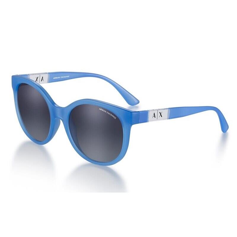 Armani Exchange AX4120S Women`s Sunglasses Cat Eye Shiny Opaline Blue 54-19-140