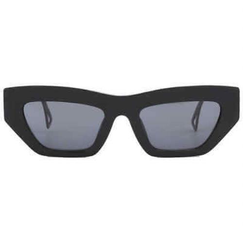 Versace Dark Grrey Cat Eye Ladies Sunglasses VE4432U 523287 53 VE4432U 523287 53 - Frame: Black