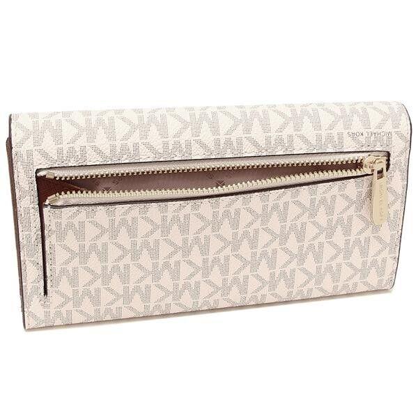 Michael Kors Jet Set Logo Print Vanilla Womens Zip Wallet 35F8GTVZ3B in Gift Box