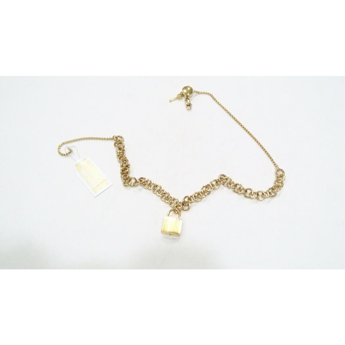 Elegant Silver Lock Necklace by Michael Kors