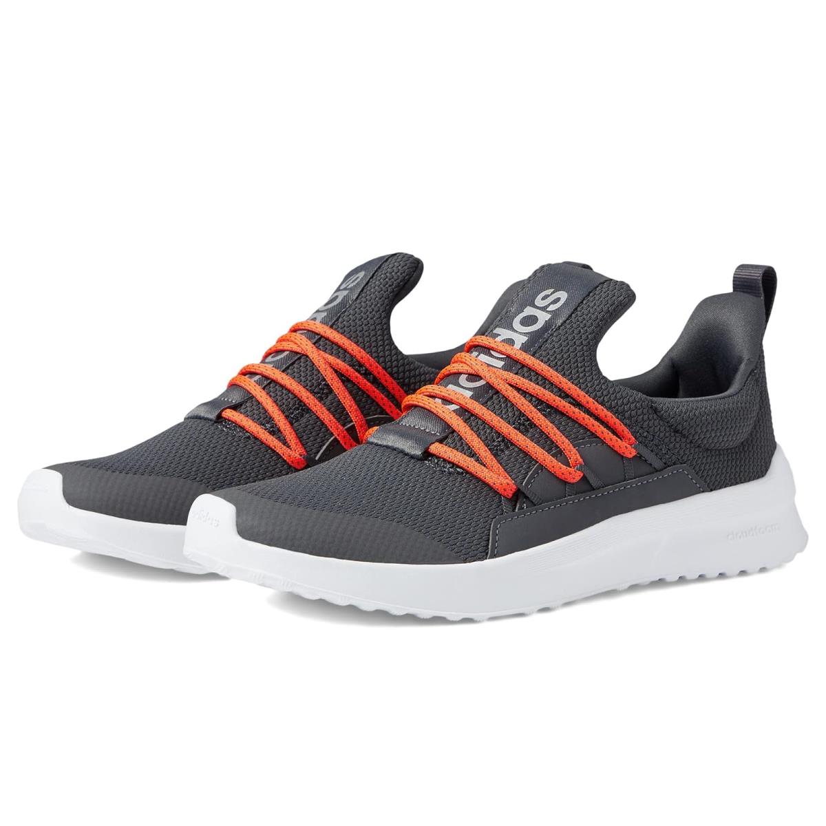 Boy`s Shoes Adidas Kids Lite Racer Adapt 5.0 Little Kid/big Kid Grey/Carbon/Impact Orange