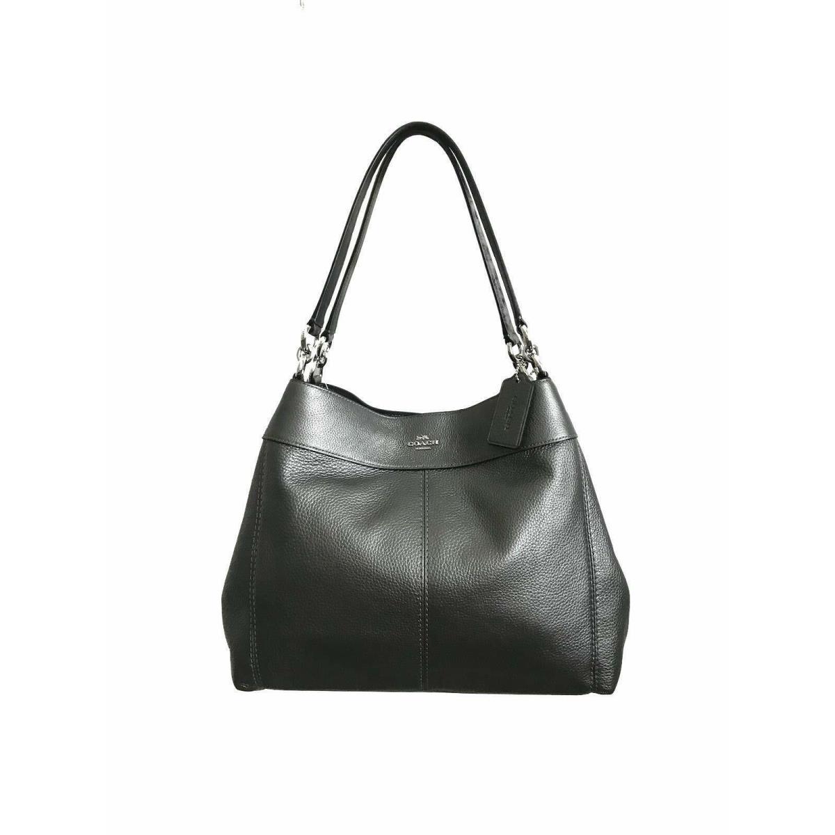 Coach Lexy Pebble Leather Shoulder Bag Gunmetal B3029