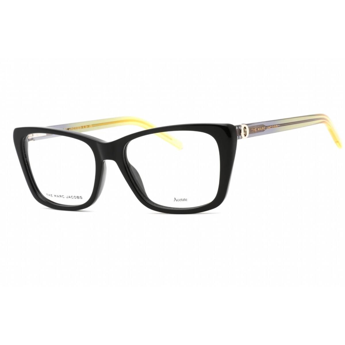 Marc Jacobs Women`s Eyeglasses Black Yellow Rectangular Frame Marc 598 071C 00