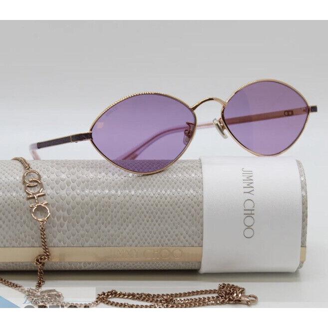 Jimmy Choo Sonny /S S9E Rose Gold Violet Lenses Women Sunglasses Cha