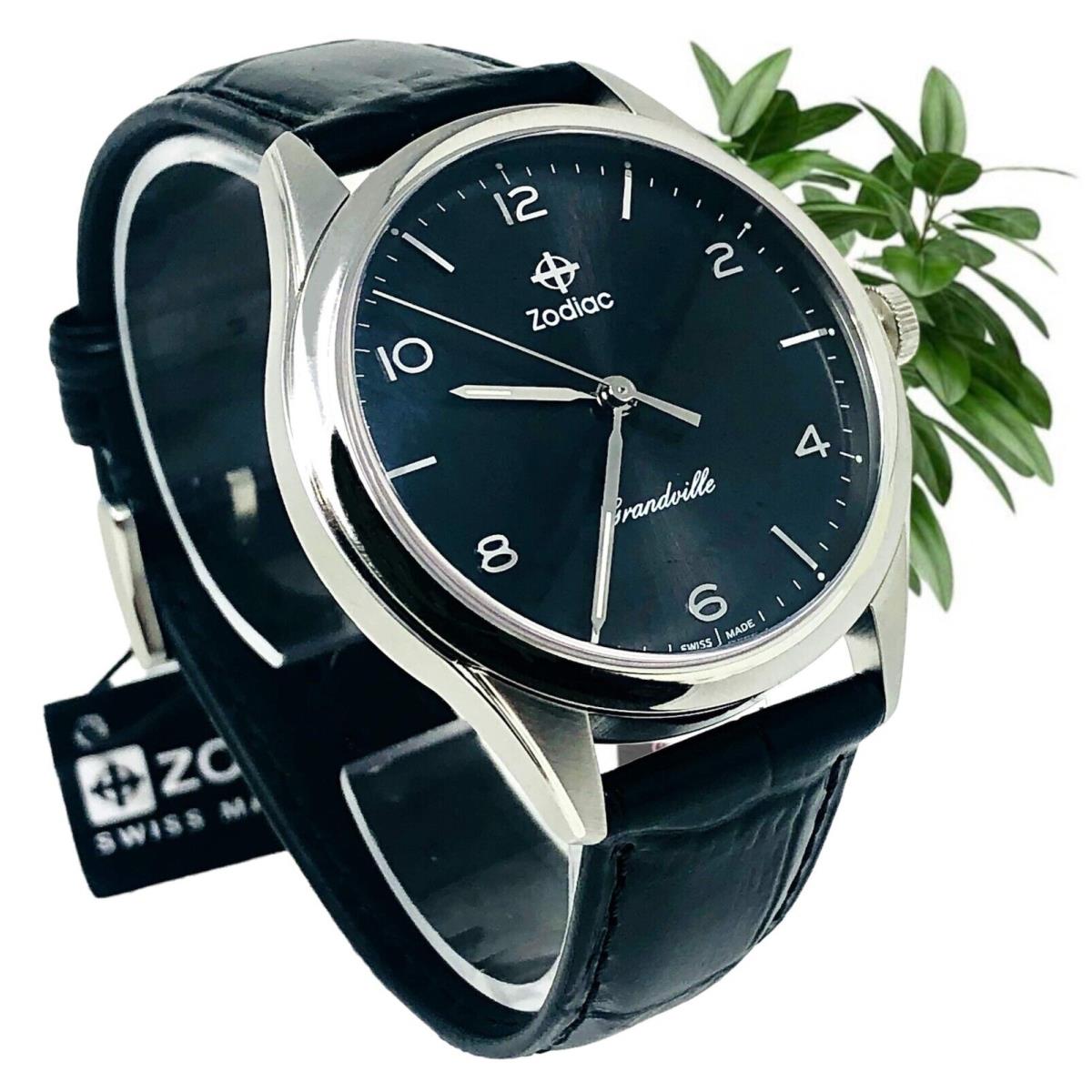 Zodiac Grandville Alligator Leather Watch ZO9301