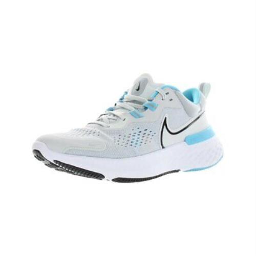 Nike Men`s React Miler 2 Running Shoes Silver/white 9.5 D Medium US