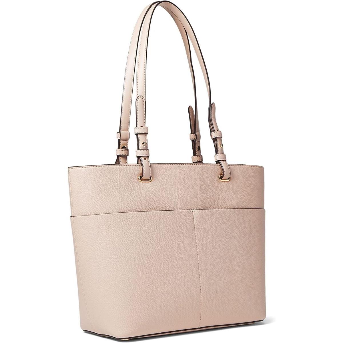 Michael Kors Soft Pink Leather Zip Top Pocket Tote Bag