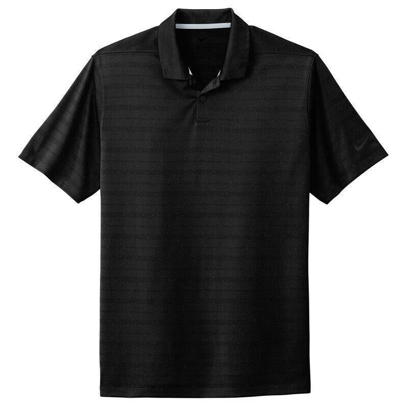 Men`s Nike Dri Fit Moisture Wicking Jacquard Stripe Polo Short Sleeve. XS-4XL BLACK