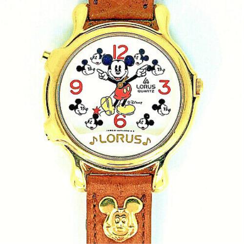 Mickey Disney Plays 2 Musical Tunes Lorus Seiko Vintage Unworn Watch