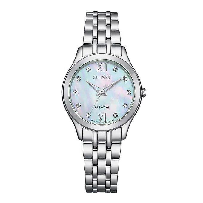 Citizen Eco-drive Silhouette Mother Of Pearl Dial Women`s Watch EM1010-51D