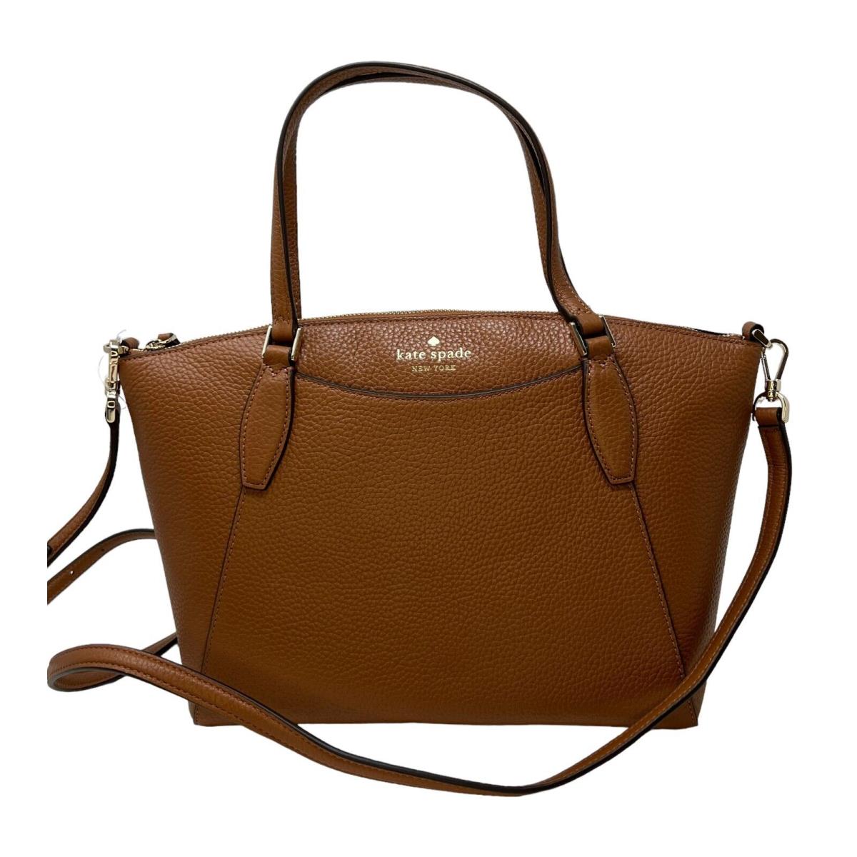 Kate Spade Monica Satchel Warm Ginger Pebble Leather Crossbody Bag WKR00240