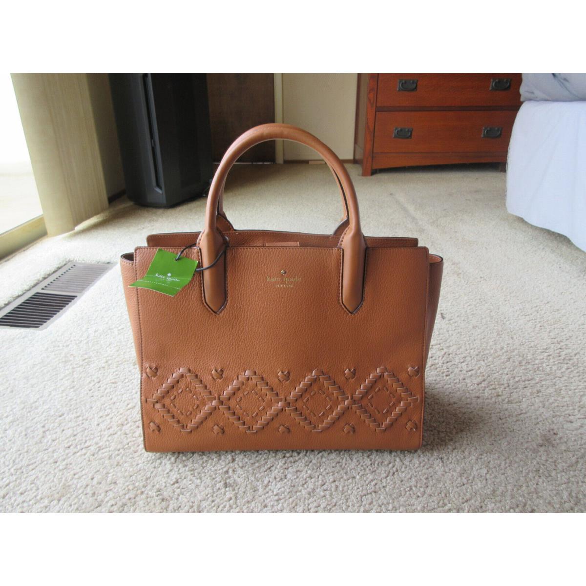 Kate Spade Warm Cognac Leather Flynn Street Meriwether Satchel Bag Purse - Kate  Spade bag - 030054165738 | Fash Brands