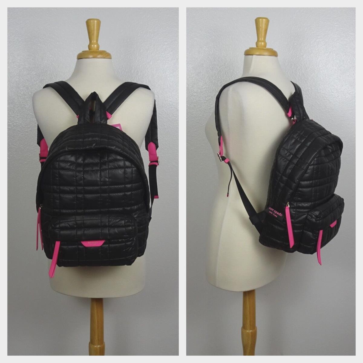 Kate Spade NY Softwear Quilted Nylon Medium Backpack Laptop Bag Black Pink  - Kate Spade bag - 043027728755 | Fash Brands