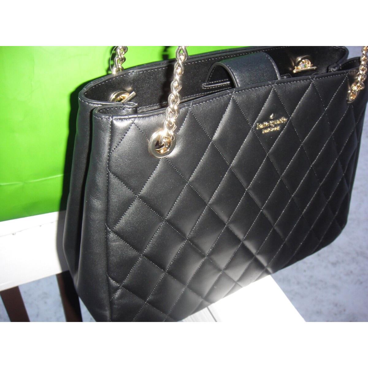 New With Tag Kate Spade Carey Large Quilted Black Tote Bag$549.00.100%  Authentic 