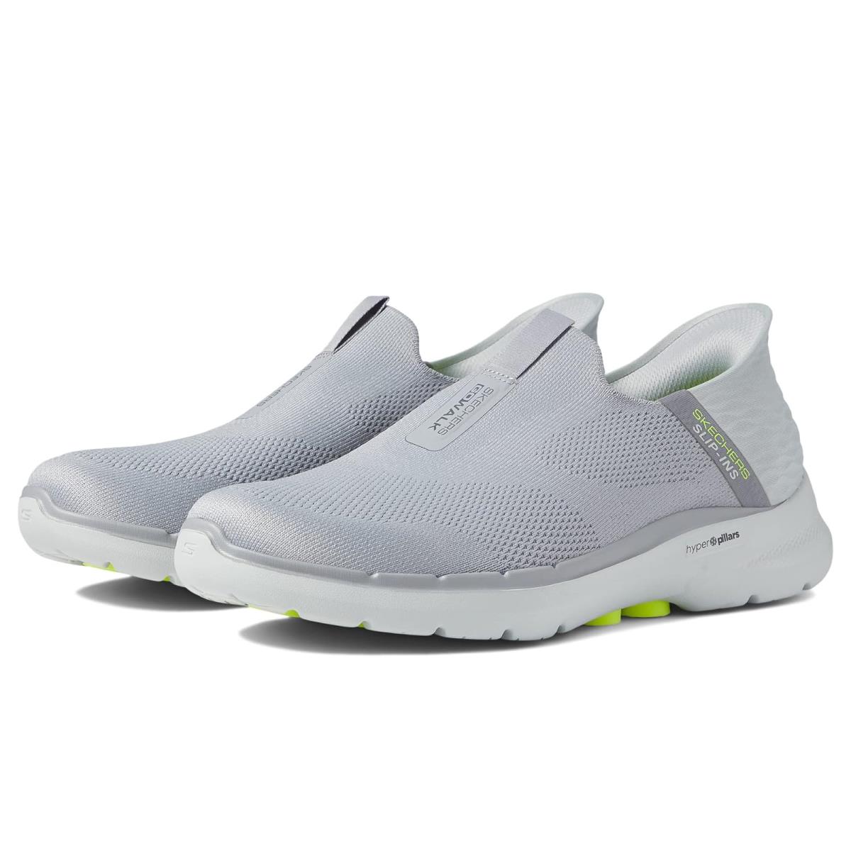 Man`s Shoes Skechers Performance Go Walk 6 Slip-ins - Easy On Gray