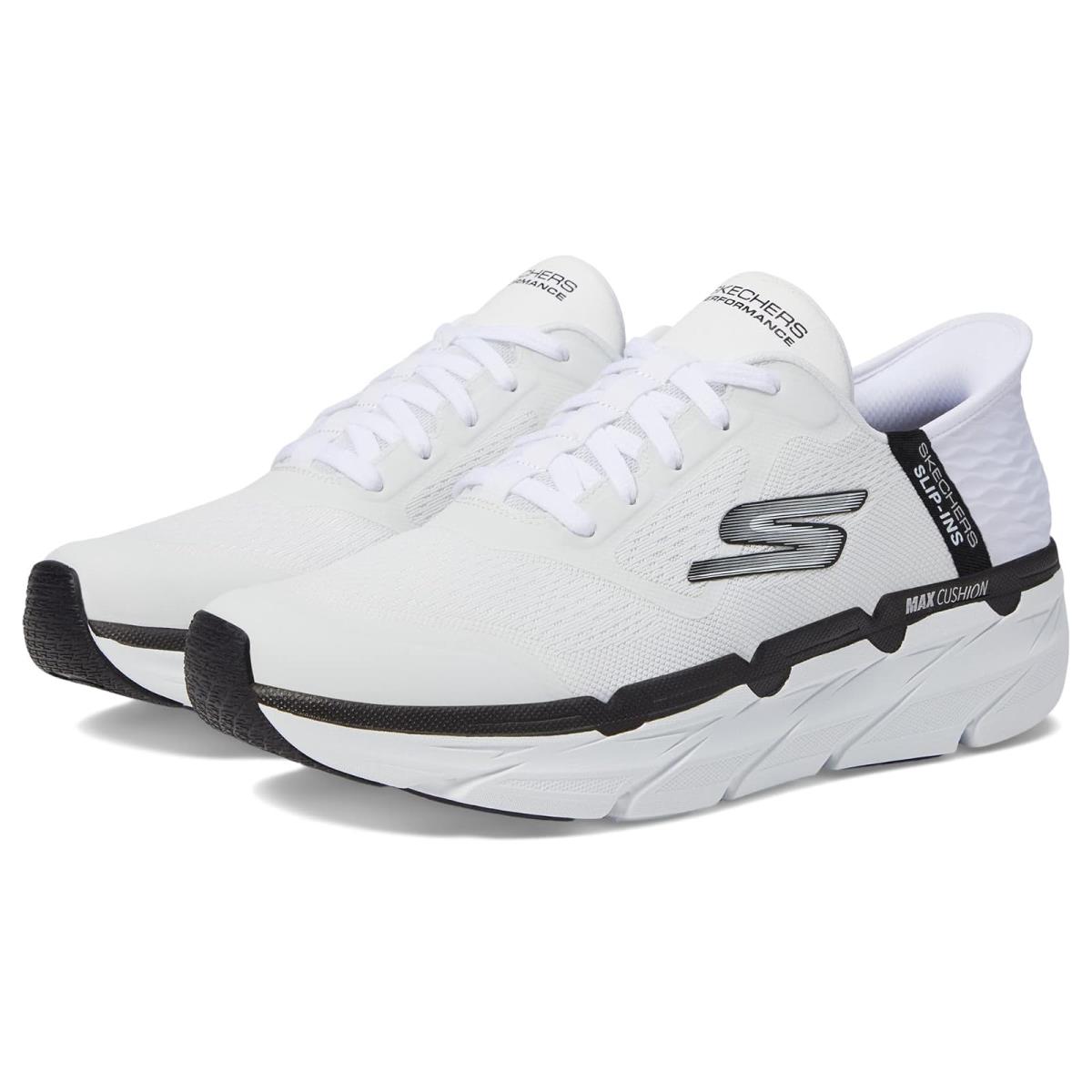 Man`s Shoes Skechers Max Cushioning Premier Slip-ins - Ascendant White/Black