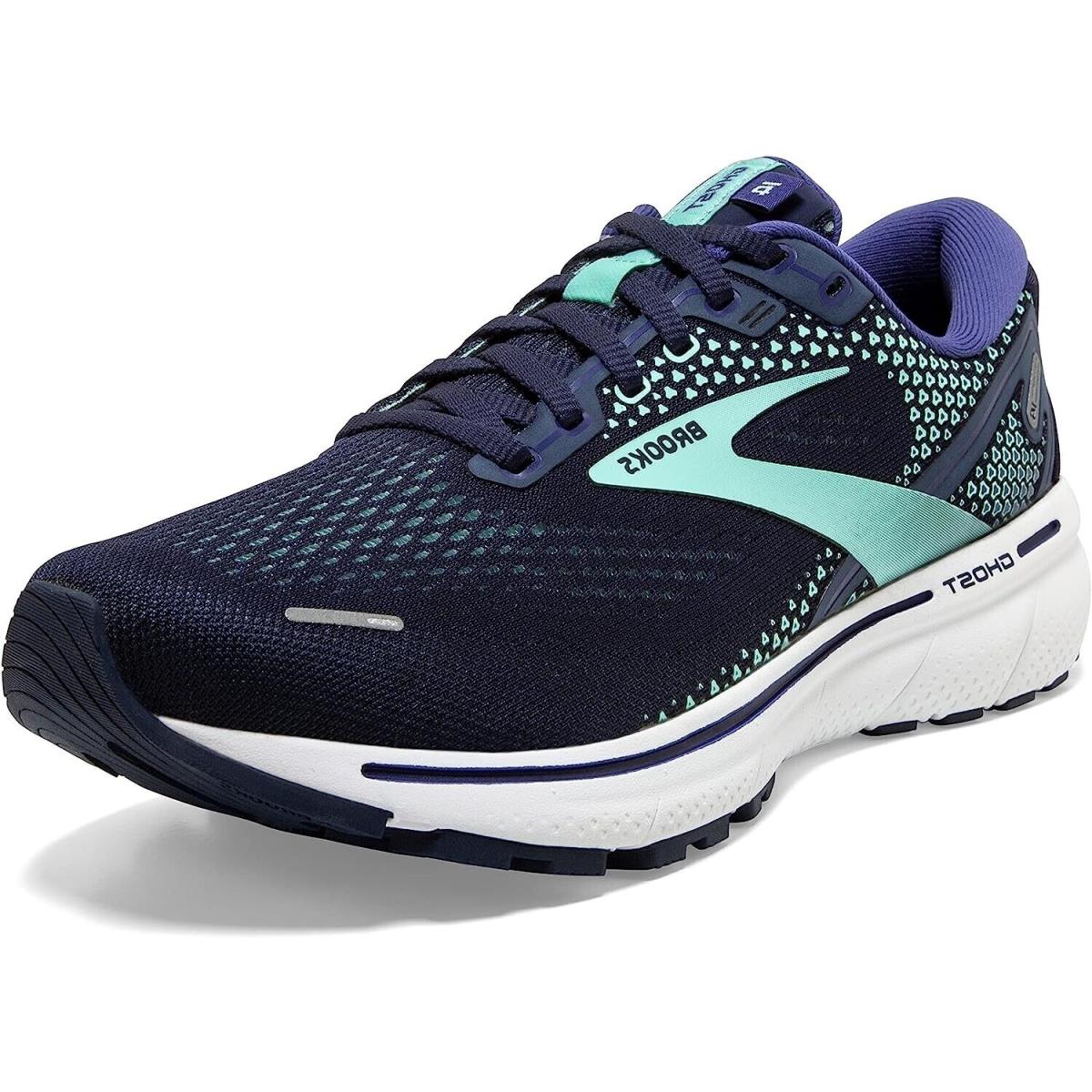 Brooks Ghost 14 Womens Athletic Shoe Casual Running Sneaker Navy US 9M - Navy