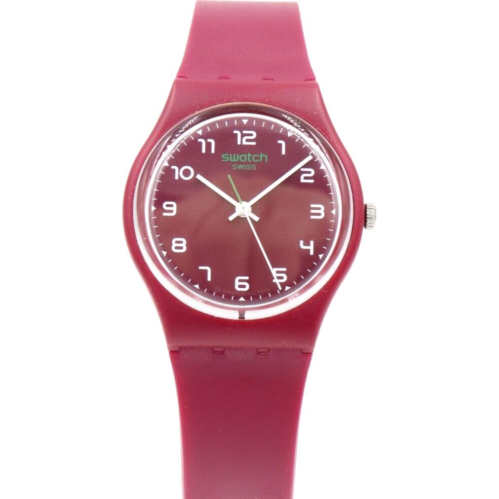 Swiss Swatch Wakit Red Silicone Classic 1983 Watch 34mm SO28R103
