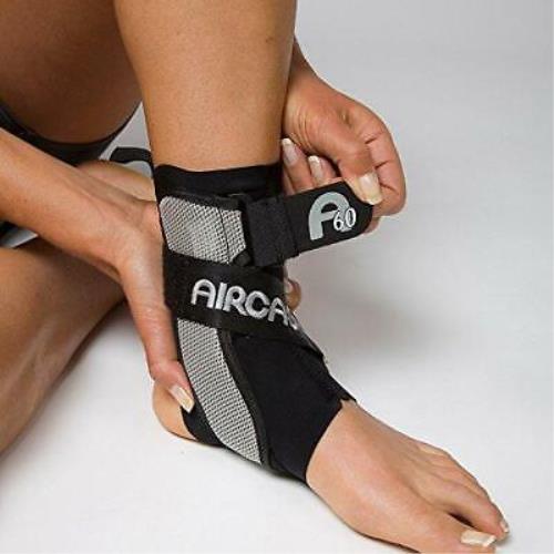 Aircast A60 Ankle Support Brace Left Foot Black Small Shoe Size: Men`s 4-7 /