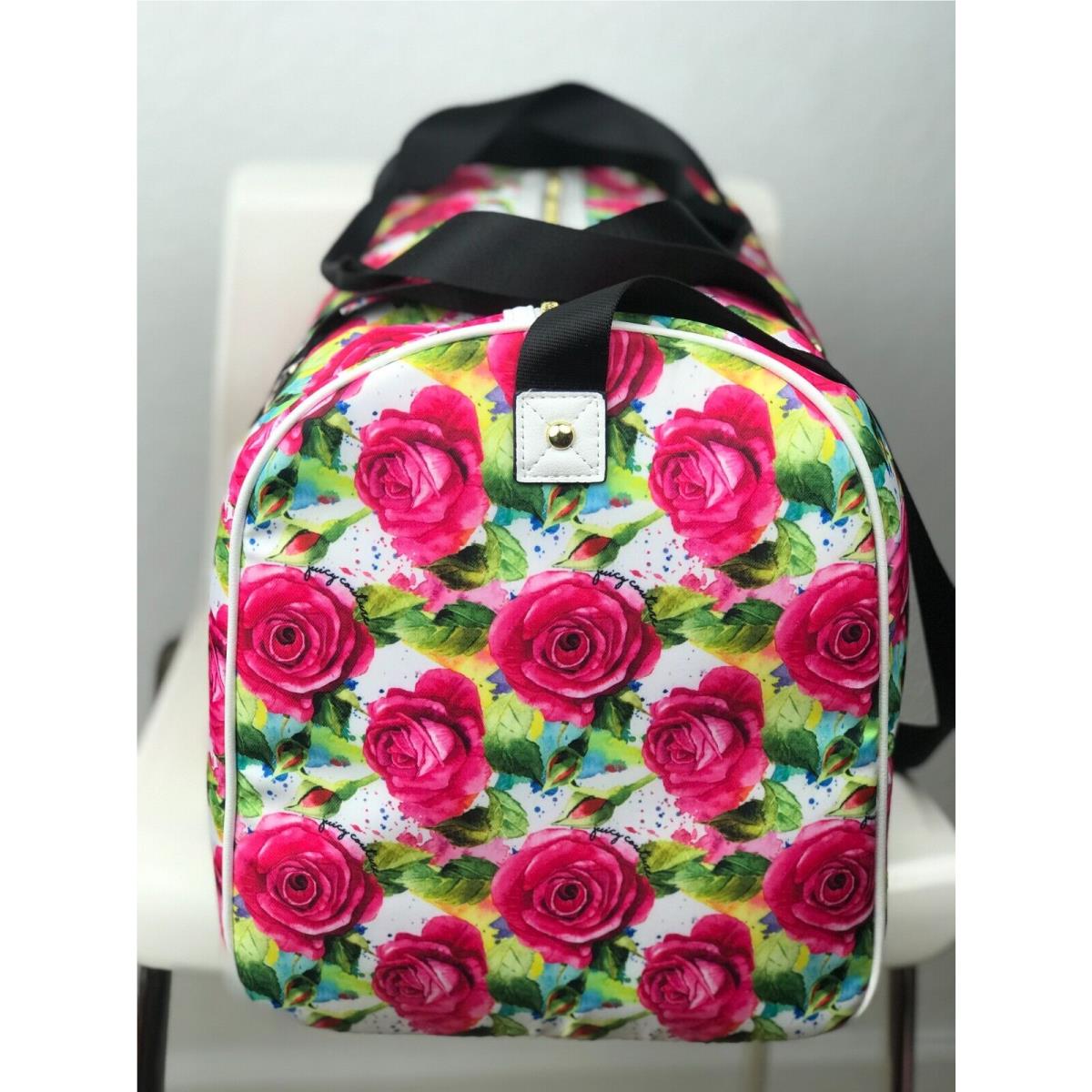 Juicy Couture White Romantic Multi Rose Weekender Overnighter Duffel Bag 0885919672872 Juicy