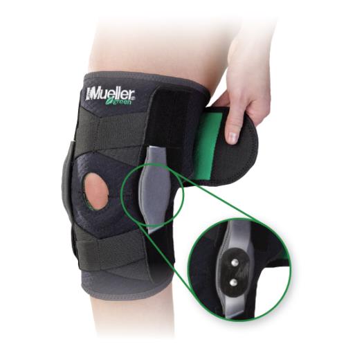 Mueller Adjustable Hinged Wraparound Knee Brace Green Line 86455 Osfm