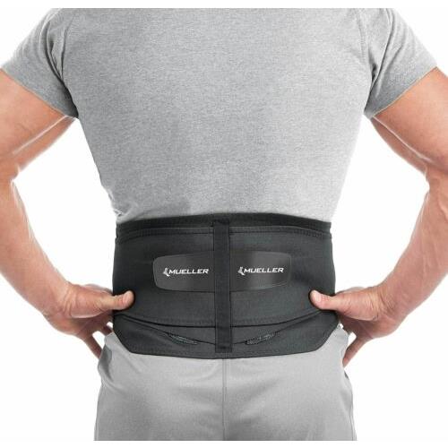 Mueller 255 Lumbar Support Back Brace Removable Pad Black Regular Packages Vary