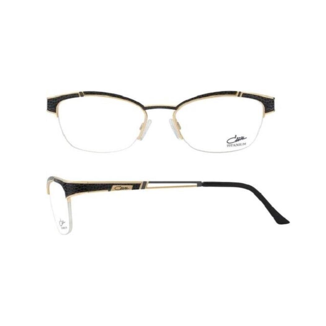 Cazal Eyeglasses 1229 001 Black Gold Half Rim Frames 52MM Rx-able