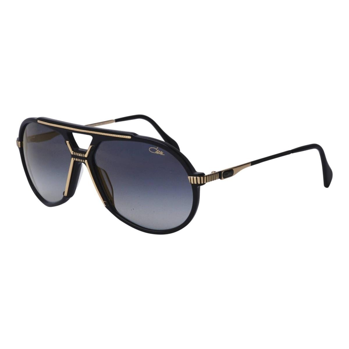 Cazal Sunglasses 888 001 Black Gold Designer Frame Gray Lens 62MM