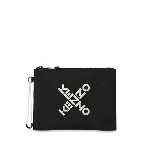 Kenzo Men`s Black Logo Dust Cover Padded Clutch Handbag