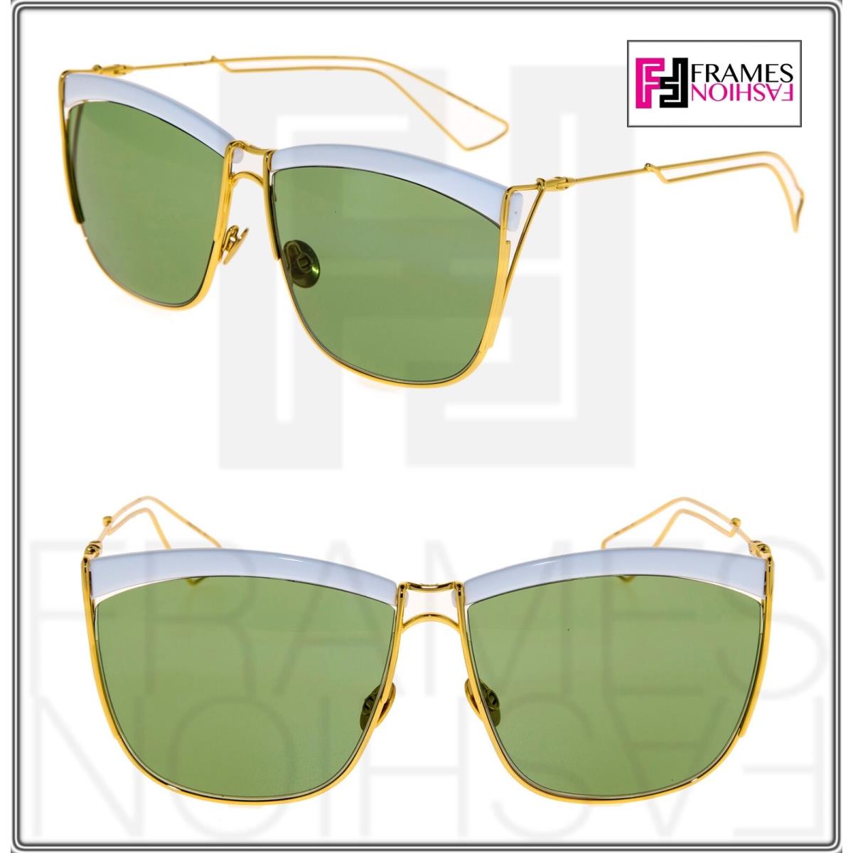 Christian Dior SO Electric Gold White Metal Green Mirrored Sunglasses Soelectric