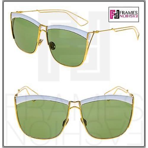 Christian Dior SO Electric Gold White Metal Green Mirrored Sunglasses Soelectric