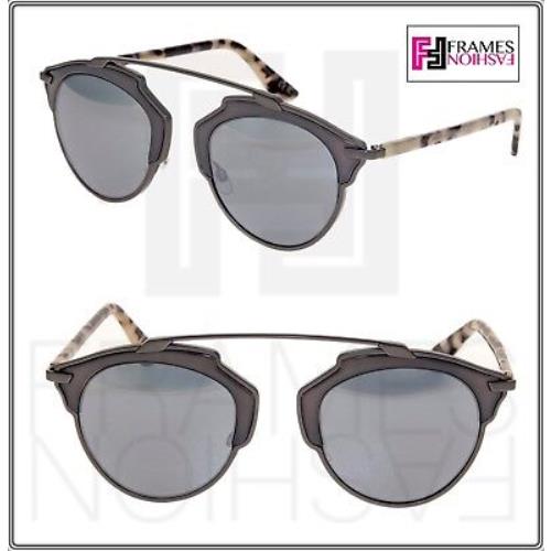 Christian Dior SO Real Ruthenium Metal Silver Mirrored Sunglasses Diorsoreal