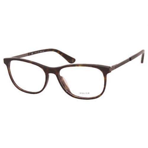 Police VPLA45 0722 Eyeglasses Men`s Tortoise Full Rim Round Optical Frame 57mm