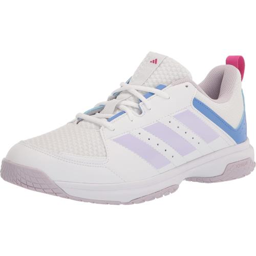 Adidas Women`s Ligra 7 Track and Field Shoe White/Silver Dawn/Blue Fusion