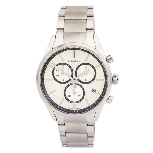 Calvin Klein Men`s Watch Formality Swiss Quartz Chronograph Silver Dial K4M27146