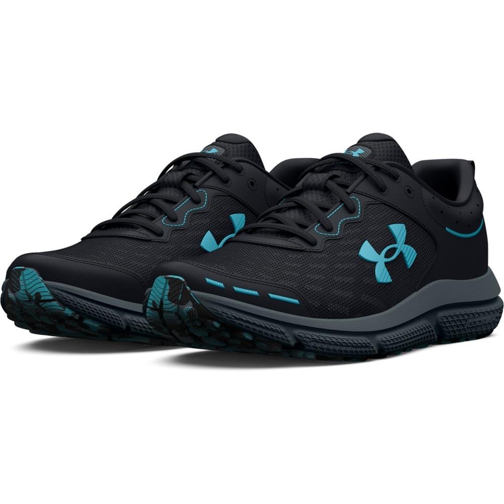 Under Armour 3026175 Men`s Training UA Charged Assert 10 Running Athletic Shoes Black/Blue Surf