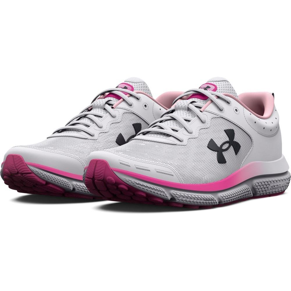 Under Armour 3026179 Womens Training UA Charged Assert 10 Running Athletic Shoes White/Rebel Pink