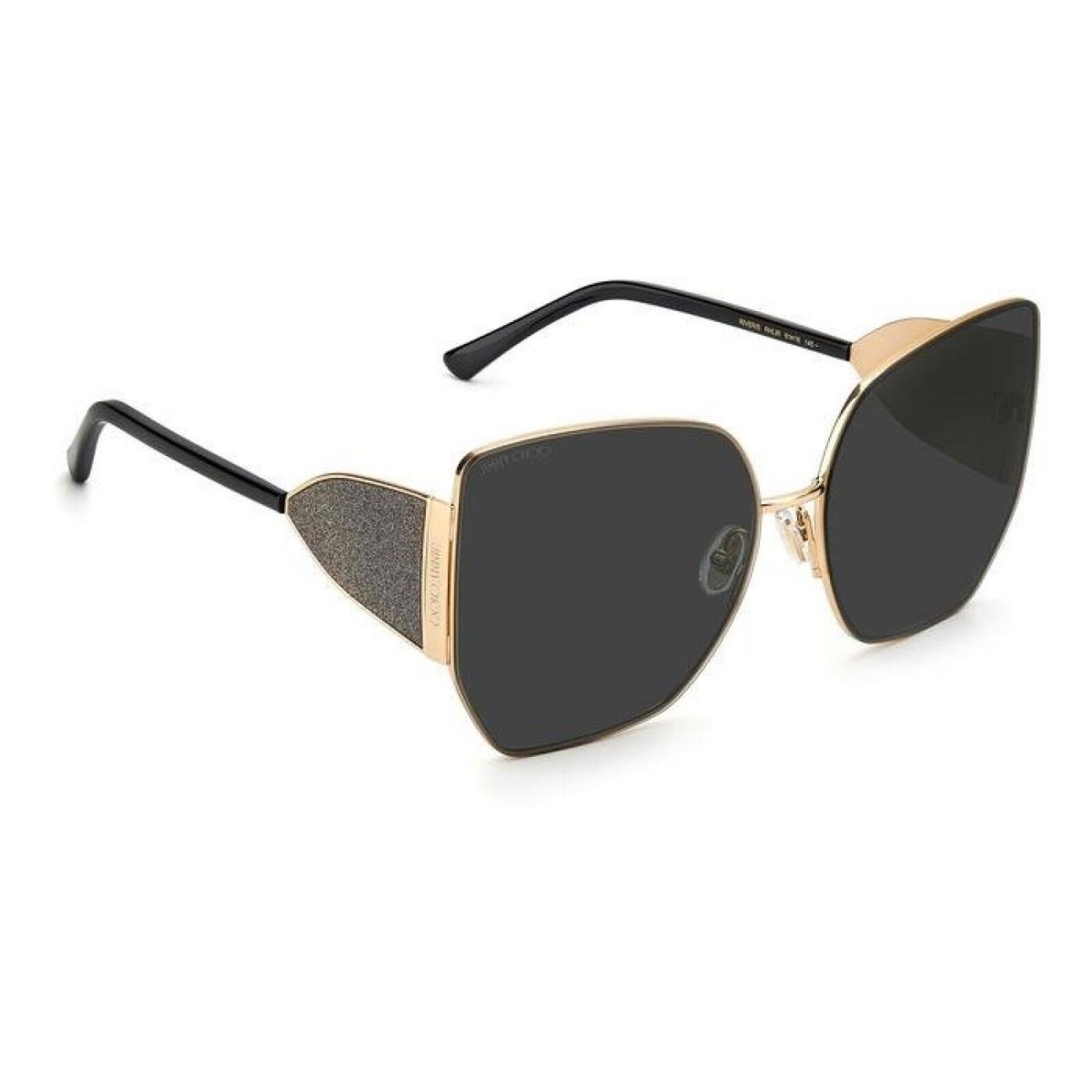Jimmy Choo River/s Rhl/ir Black Gold Women Sunglasses Cat Eye