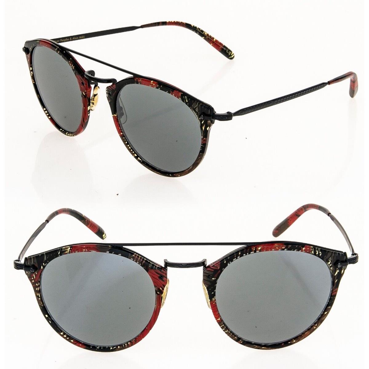 Oliver Peoples Alain Mikli Remick Sunglasses OV5349S Black Palmier Red 5349 - 1624/6G, Frame: Black, Lens: Black