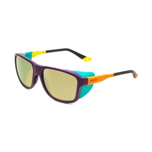 Smith Optic Embark Polarized Bifocal Sunglasses Purple Cinder Brown Hi Viz 58mm Yellow
