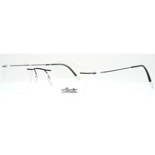 Silhouette 5500 BH 9140 Unisex Black Round Rimless Eyeglasses 51-21-150 B:42.7